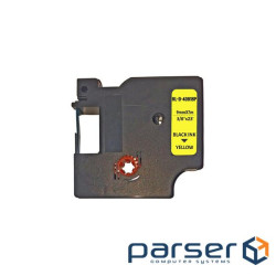 Стрічка для принтера етикеток UKRMARK RL-D-40918P-BK/YE, аналог DYMO S0720730, 9мм х 7м . (CD40918P)