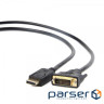 Кабель мультимедійний Display Port to DVI 24+1pin, 1.0m Cablexpert (CC-DPM-DVIM-1M)