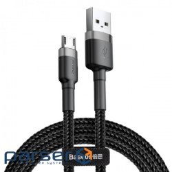 Cable Baseus Cafule USB 2.0 to microUSB 2A 3M Black/Grey (CAMKLF-HG1)