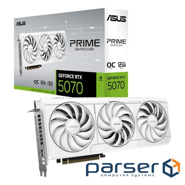 Відеокарта ASUS Prime GeForce RTX 5070 12GB GDDR7 White OC Edition (PRIME-RTX5070-O12G-WHITE)