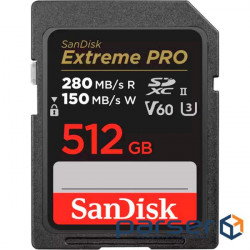 Карта пам'яті SANDISK SDXC Extreme Pro 512GB UHS-II U3 V60 Class 10 (SDSDXEP-512G-GN4IN)