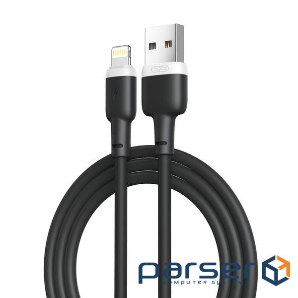 Дата кабель USB 2.0 AM to Lightning 1.0m 2.1A silicone black XO (NB208-L-1-BK)