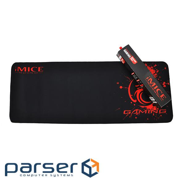 Коврик 300 * 800 для миші iMICE PD-03 тканевий з боковою прошивкою, товщина 4 мм, (PD-03 Black-red) , (PD-03 Black-red)