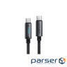 Дата кабель USB-C to USB-C 1.2m 60W nylon black Acefast (6974316284475)