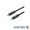 Дата кабель USB-C to USB-C 1.2m 60W nylon black Acefast (6974316284475)