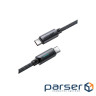 Дата кабель USB-C to USB-C 1.2m 60W nylon black Acefast (6974316284475)