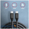 Дата кабель USB-C to USB-C 2.0m v3.2 Gen 1 PD 60W 3A black AXAGON (BUCM3-CM20AB) (BUCM3-CM20AB 2м)