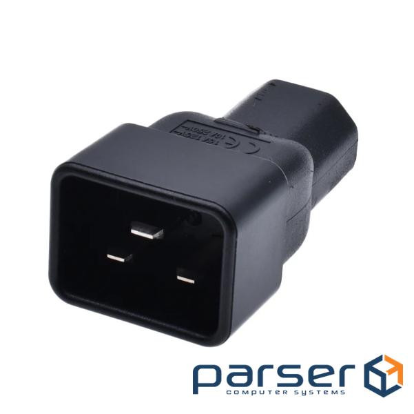 Перехідник живлення IEC(C13)-(C20) (адаптер),прямий 10A Cu,чорний (62.09.8478-1)