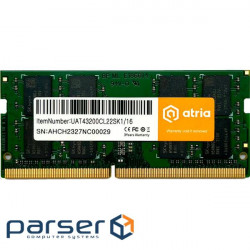 Memory module ATRIA SO-DIMM DDR4 3200MHz 16GB (UAT43200CL22SK1/16)