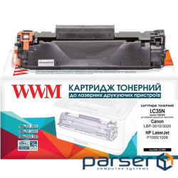 WWM cartridge for HP LJ P1005 / P1006, Canon 712 analogue CB435A (LC35N)