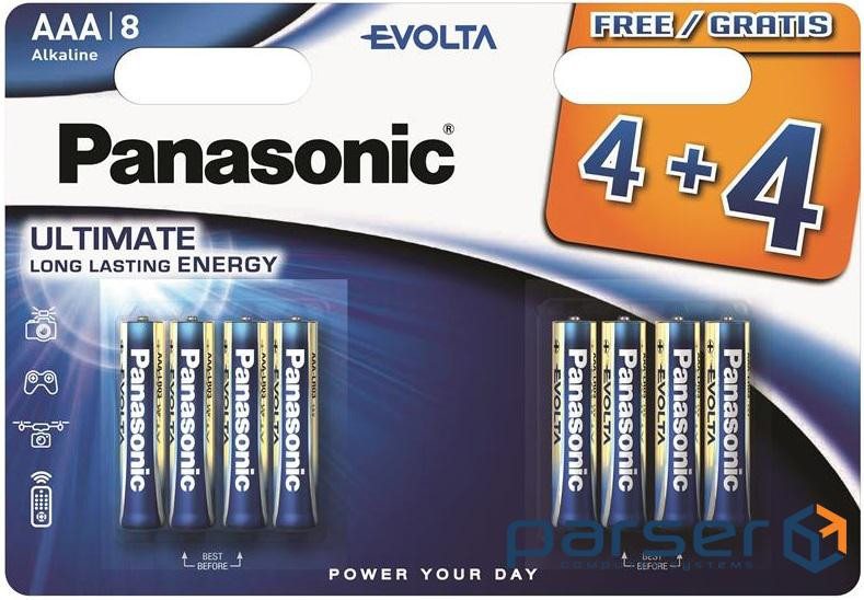 Батарейка PANASONIC Evolta Spider Man AAA 8шт/уп (LR03EGE/8B4F)