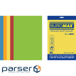 Папір Buromax А4, 80g, INTENSIVE, 5colors, 250sh, EUROMAX (BM.27213250E-99)