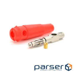 Наконечник кабельний, гвинтова фіксація, ізолятор: ПВХ, діаметр 4 мм, 600V / 20A, червоний, (16822) , (16822)