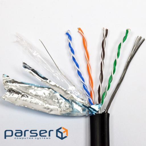 Кабель UTP 4x2х0,51, кат.5е, КППТ-ВП (100), зовнішній з тросом, 500 м (OC-UTP5E (100) OUT-T (500))