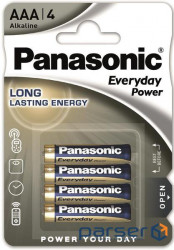 Батарейка Panasonic EVERYDAY POWER лужна AAА блістер, 4 шт . (LR03REE/4BP)