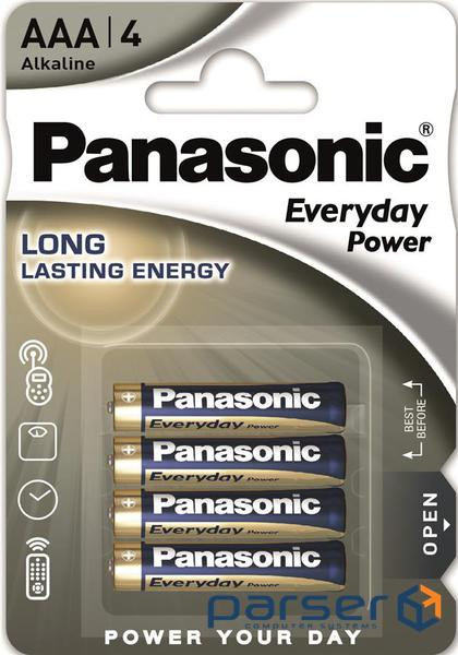 Батарейка Panasonic EVERYDAY POWER лужна AAА блістер, 4 шт . (LR03REE/4BP)