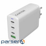 Зарядний пристрій Canyon CU140ACC GaN 150W 3xPD 1xQC EU White (CNS-CUW140ACC)