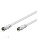Video cable F-connector M / M 5.0m, 75 Ohm D = 5mm 3C-2V Nickel, Standart, white (75.01.1725-80)