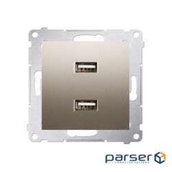 Розетка Premium USB 2x 5V 2.1A, золото (DC2USB.01/44)