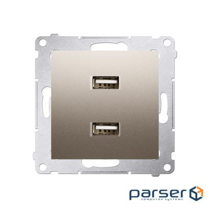 Розетка Premium USB 2x 5V 2.1A, золото (DC2USB.01/44)