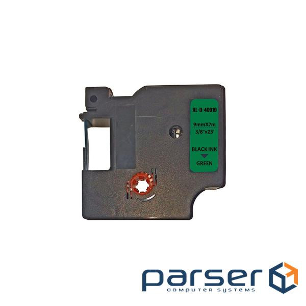 Ribbon for label printer UKRMARK RL-D-40919P-BK / GR, analogue of DYMO S0720740, 9mm х 7m . (CDS40919P)