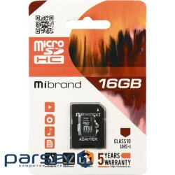Memory card Mibrand 16GB microSDHC class 10 UHS-I (MICDHU1/16GB-A)