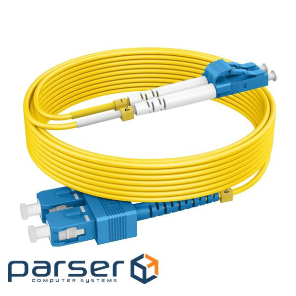 Патчкорд SC/UPC-LC/UPC SM 3м Duplex Slim,2.0мм (UPC-3SCLC(SM)D(LW)S)