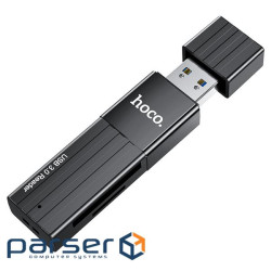 Кардрідер універсальний HOCO HB20 USB 3.0, формат MicroSD, пластик, Black