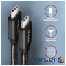 Дата кабель USB-C to USB-C 3.0m v3.2 Gen 1 PD 60W 3A black AXAGON (BUCM3-CM30AB) (BUCM3-CM30AB 3м)