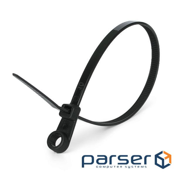 Стяжка 220x4.2 мм з отвором під гвинт, 100 шт. чорна (INST-TCV-202Z-BK) (INST-TCV-202Z-BK)