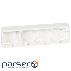Коробка для настінного монтажу для 4 модулів, Fibrain, 45х90 mm, біла (RAL9010) (PC5004) (RAL9010) (PC5004)