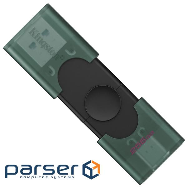 USB флеш накопичувач Kingston 256GB DataTraveler Duo USB 3.2 / Type-C Black/Green (DTDEG2/256GB)