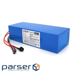 Акумуляторна батарея літієва QiSuo 48V 15A з елементами Li-ion 18650, DC: 5.5x2.1мама + ро (QS-4815) (QS-4815)