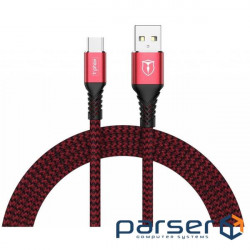 Дата кабель USB 2.0 AM to Type-C 1.0m Jagger T-C814 Red T-Phox