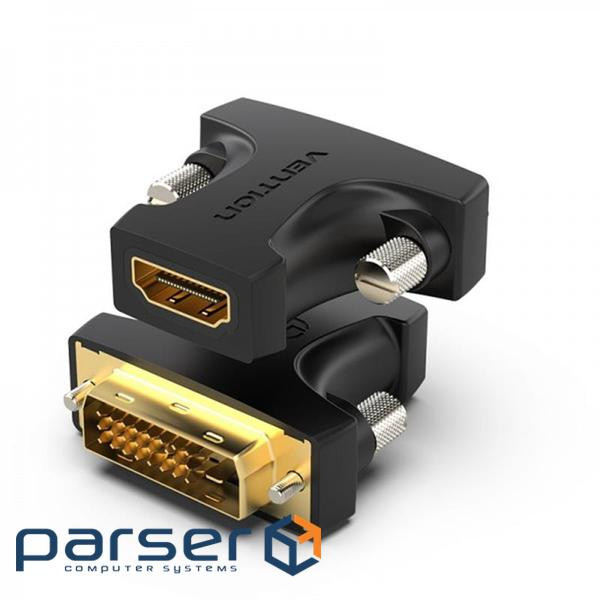 Перехідник HDMI F to DVI M 24+1pin black Vention (AILB0)