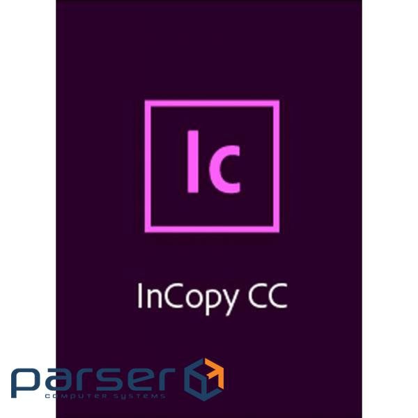 ПЗ для роботи з текстом Adobe InCopy CC teams Multiple/Multi Lang Lic Subs New 1Ye (65297670BA01A12)