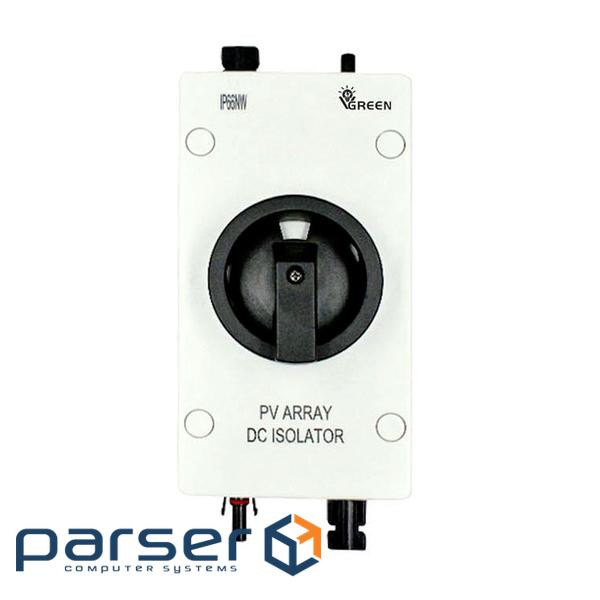 Ручний вимикач VGreen, 1000V, 32A, 2P, IP66, Grey (YT-VG / 32A / 2P)