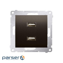 Розетка Premium USB 2x 5V 2.1A, коричневый (DC2USB.01/46)