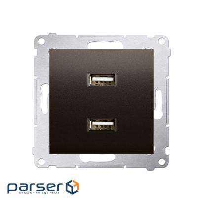 Розетка Premium USB 2x 5V 2.1A, коричневый (DC2USB.01/46)