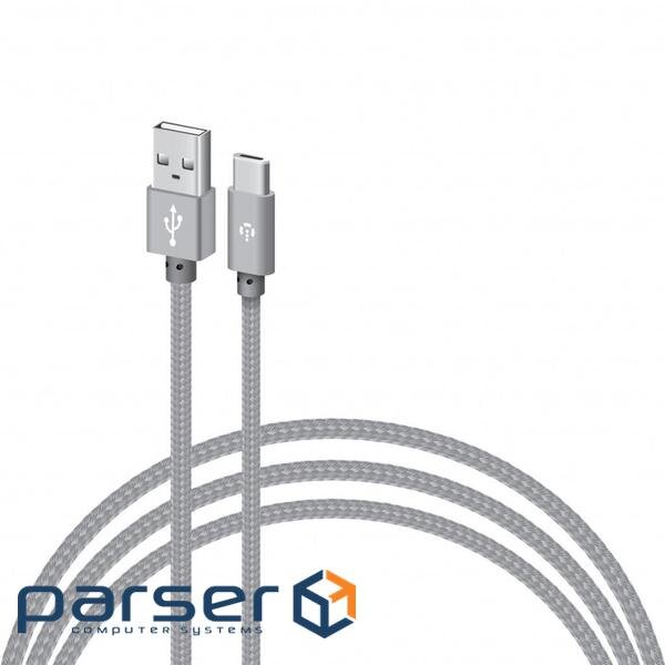 Дата кабель USB 2.0 AM to USB-C 2.0m CBGNYT2 grey Intaleo (1283126489143)