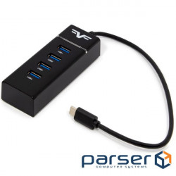 USB хаб FRIME 4-in-1 USB-A to 1xUSB3.0, 3xUSB2.0 Black (FH-20060)