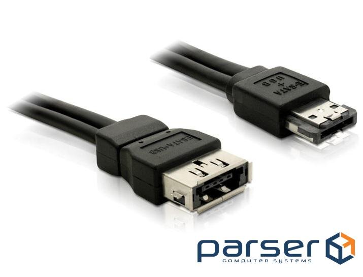 Кабель Delock eSATAp M/F 1.0m, Power Over eSATA 3Gbps 5V (70.08.4389-1)