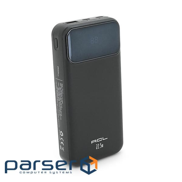 Powerbank ACL PW-117 20000mAh, PD22.5W, 1xUSB+2xUSB-C, 3 кабелі (USBType-C / Lighting), 0.47кг, Blac