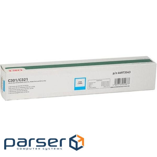 Toner cartridge OKI C301/C321/MC332/MC342 Cyan 1,5K (44973543)