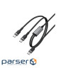 Дата кабель USB-C to 2xUSB-C 1.2m 100W nylon black Acefast (6974316285120)