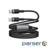Дата кабель USB-C to 2xUSB-C 1.2m 100W nylon black Acefast (6974316285120)