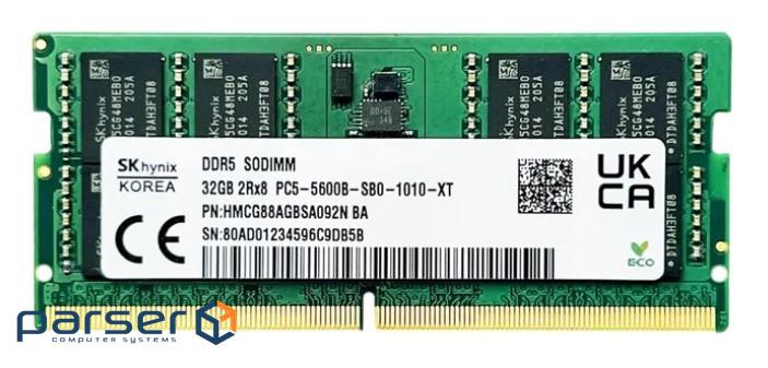 Модуль пам"яті SO-DIMM DDR5 32GB 5600 Hynix original C46 (HMCG88AGBSA092N)