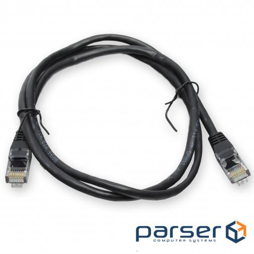 Патч-корд UTP, 0.5 м, кат. 5e, чорний (PAUT3050-BK)