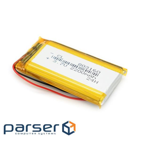 Літій-полімерний акумулятор 8*31*60mm (Li-ion 3.7В 1800мА&middot,год) (803160) ) (803160)