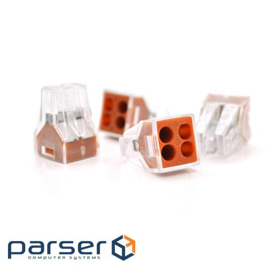 Клема із затискачем 4-провідна WAGO K773-104 для розподільчих коробок, 4-pin, прозор (K773-104 / 50)